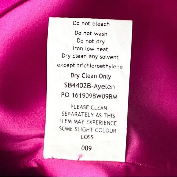 House of CB Ayelen One Shoulder Duchess Satin Mini Dress in Magenta, Size M - Picture 10 of 10